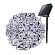 Instalatie solara decorativa lungime 30 metri cu 300 LED ALB RECE Instalatie solara decorativa lungime 30 metri cu 300 LED ALB RECE