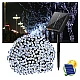 Instalatie solara decorativa lungime 30 metri cu 300 LED ALB RECE Instalatie solara decorativa lungime 30 metri cu 300 LED ALB RECE