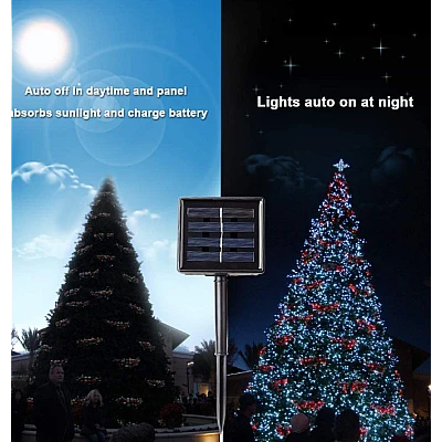 Instalatie solara decorativa lungime 30 metri cu 300 LED MULTICOLOR Instalatie solara decorativa lungime 30 metri cu 300 LED MULTICOLOR