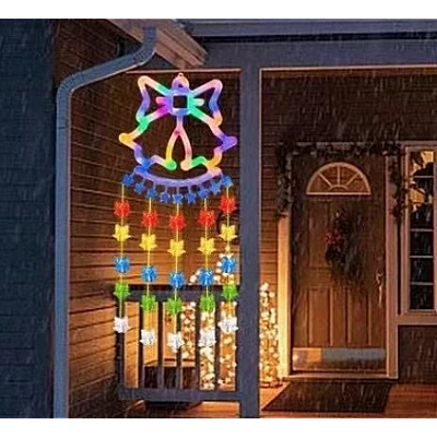 Ghirlanda luminoasa colorata tip CLOPOTEL lungime 160 cm cu 60LED alimentare la priza multicolor