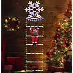 Decoratiune Scara lui Mos Craciun luminoasa Led multicolor 25x160 cu model Fulg de Nea