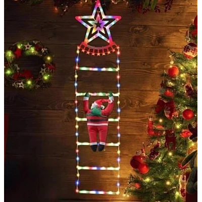 Decoratiune Scara lui Mos Craciun luminoasa Led multicolor 25x160 cu model STELUTA Decoratiune Scara lui Mos Craciun luminoasa Led multicolor 25x160 cu model STELUTA