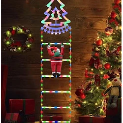 Decoratiune Scara lui Mos Craciun luminoasa Led multicolor 25x160 cu model BRADULET
