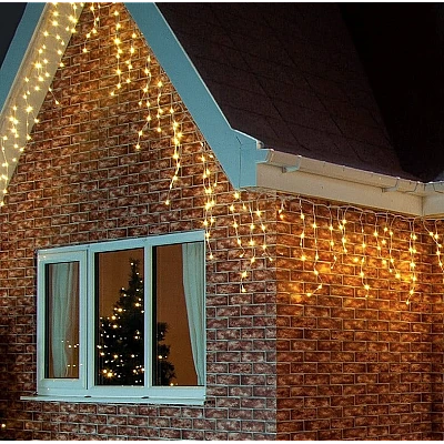 Instalatie de Craciun 1500 17 tip FRANJURI de 12 metri 300 LED ALB CALD