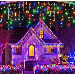 Instalatie de Craciun 1500 17 tip FRANJURI de 12 metri 300 LED MULTICOLOR