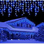 Instalatie de Craciun 1500 17 tip FRANJURI de 12 metri 300 LED ALBASTRA