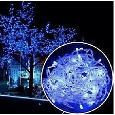 Instalatie solara decorativa lungime 50 metri 1500 12 ALBASTRA Instalatie solara decorativa lungime 50 metri 1500 12 ALBASTRA