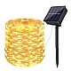 Instalatie solara 30 metri cu 300 LED fir CUPRU telecomanda ALB CALD