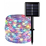 Instalatie solara 30 metri cu 300 LED fir CUPRU telecomanda MULTICOLOR