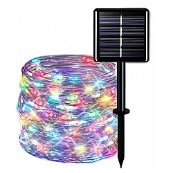 Instalatie solara 30 metri cu 300 LED fir CUPRU telecomanda MULTICOLOR