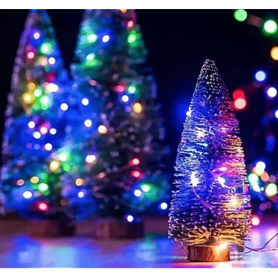 Instalatie solara 30 metri cu 300 LED fir CUPRU telecomanda MULTICOLOR