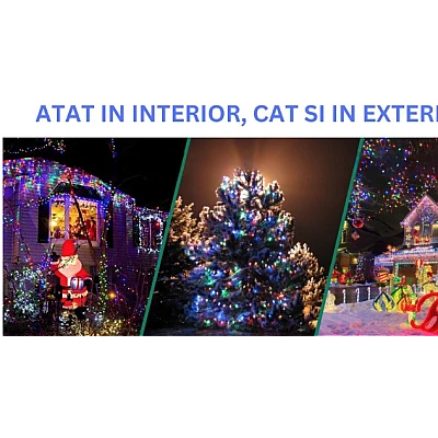 Instalatie multicolora 100m tip rola cu 480 LED 8 efecte de iluminare Instalatie multicolora 100m tip rola cu 480 LED 8 efecte de iluminare