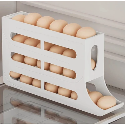Organizator oua pentru frigider 4 niveluri capacitate 30 oua design automat