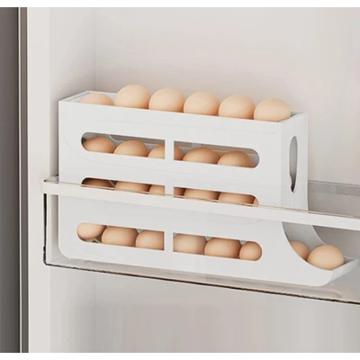 Organizator oua pentru frigider 4 niveluri capacitate 30 oua design automat