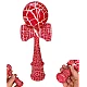 Kendama profesionala din lemn 18 cm model clasic cu design crapat culoare Rosu/Alb Kendama profesionala din lemn 18 cm model clasic cu design crapat culoare Rosu/Alb