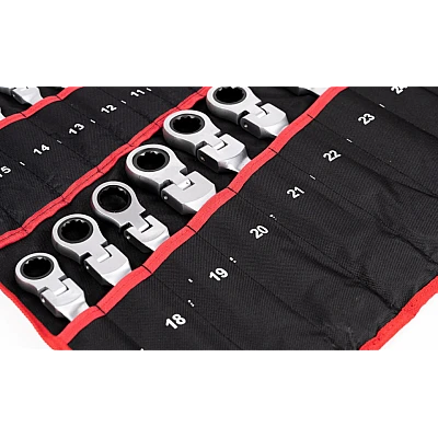 Set 22 piese chei combinate fixe si inelare articulate de la 6 la 32 mm Set 22 piese chei combinate fixe si inelare articulate de la 6 la 32 mm