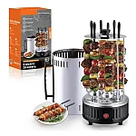 Gratar electric vertical 1500W cu 8 gauri 16 8 cupe ulei DSP frigarui detasabile carcasa de protectie Gratar electric vertical 1500W cu 8 gauri 16 8 cupe ulei DSP frigarui detasabile carcasa de protectie