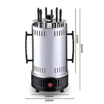 Gratar electric vertical 1500W cu 8 gauri 16 8 cupe ulei DSP frigarui detasabile carcasa de protectie Gratar electric vertical 1500W cu 8 gauri 16 8 cupe ulei DSP frigarui detasabile carcasa de protectie