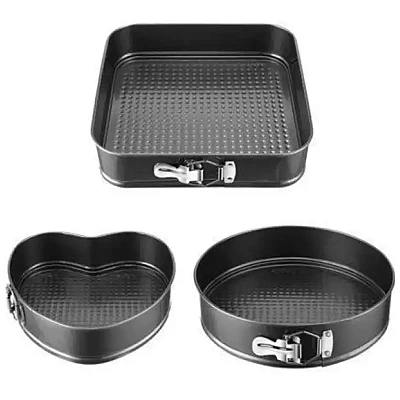 Set 3 tavi pentru copt forma Inima/Rotunda/Patrata cu baza detasabila 24/26/28 cm Set 3 tavi pentru copt forma Inima/Rotunda/Patrata cu baza detasabila 24/26/28 cm