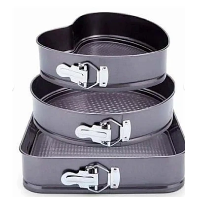 Set 3 tavi pentru copt forma Inima/Rotunda/Patrata cu baza detasabila 24/26/28 cm Set 3 tavi pentru copt forma Inima/Rotunda/Patrata cu baza detasabila 24/26/28 cm