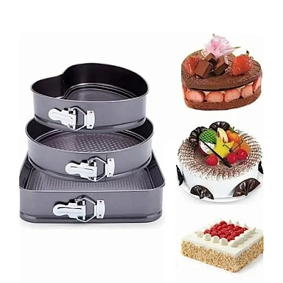Set 3 tavi pentru copt forma Inima/Rotunda/Patrata cu baza detasabila 24/26/28 cm Set 3 tavi pentru copt forma Inima/Rotunda/Patrata cu baza detasabila 24/26/28 cm