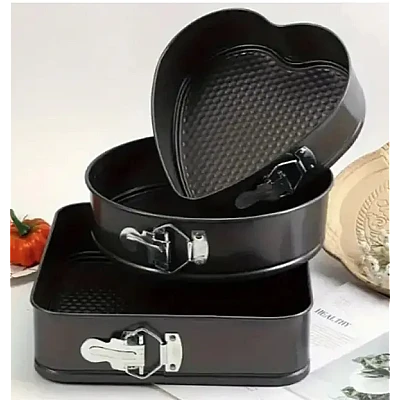 Set 3 tavi pentru copt forma Inima/Rotunda/Patrata cu baza detasabila 24/26/28 cm Set 3 tavi pentru copt forma Inima/Rotunda/Patrata cu baza detasabila 24/26/28 cm