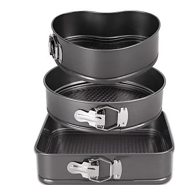Set 3 tavi pentru copt forma Inima/Rotunda/Patrata cu baza detasabila 24/26/28 cm Set 3 tavi pentru copt forma Inima/Rotunda/Patrata cu baza detasabila 24/26/28 cm