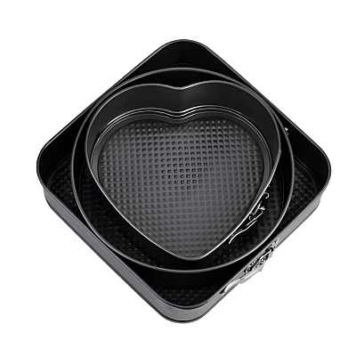 Set 3 tavi pentru copt forma Inima/Rotunda/Patrata cu baza detasabila 24/26/28 cm Set 3 tavi pentru copt forma Inima/Rotunda/Patrata cu baza detasabila 24/26/28 cm