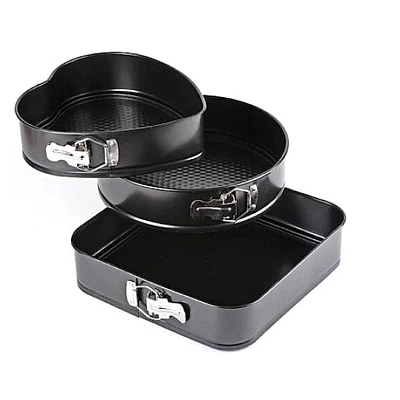 Set 3 tavi pentru copt forma Inima/Rotunda/Patrata cu baza detasabila 24/26/28 cm Set 3 tavi pentru copt forma Inima/Rotunda/Patrata cu baza detasabila 24/26/28 cm