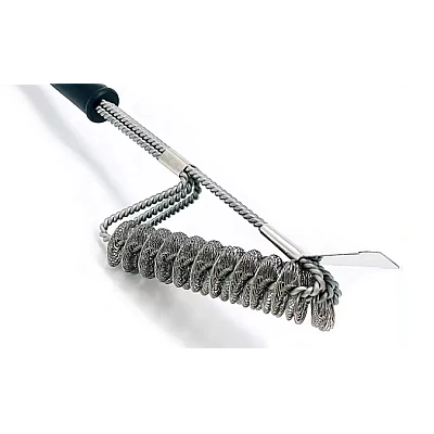 Perie de curatat gratar Inox 45 x 12 x 6 cm Negru/Argintiu Perie de curatat gratar Inox 45 x 12 x 6 cm Negru/Argintiu