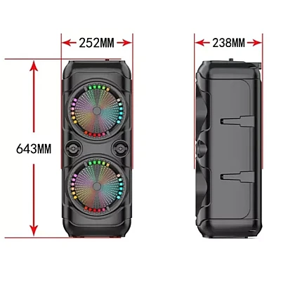 Boxa portabila ZQS8229W cu microfon putere 40W baterie 4500mAh LED 2x8inch