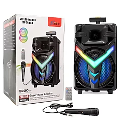 Boxa portabila tip troller ZQS 8158 Bluetooth Difuzor 8Inch 3000 mAh 20W Subwoofer Super Bass