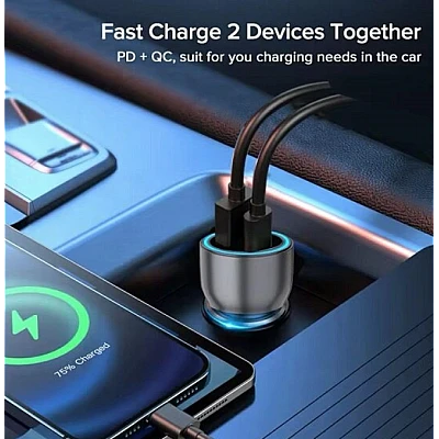 Incarcator auto QCD712 putere 53W 1 USB A + 1 USB C Incarcator auto QCD712 putere 53W 1 USB A + 1 USB C