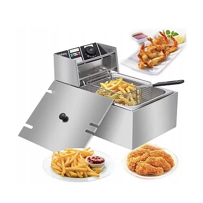 Friteuza electrica profesionala 6L putere 2500W carcasa din otel inoxidabi Friteuza electrica profesionala 6L putere 2500W carcasa din otel inoxidabi