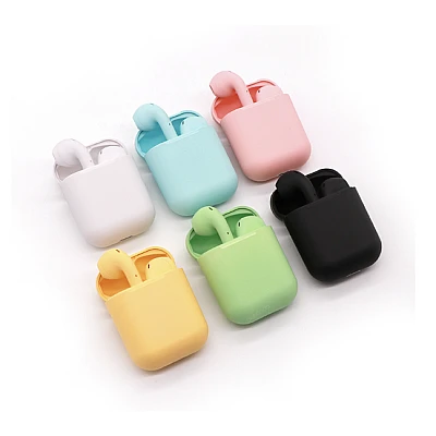 Casti Bluetooth Wireless i12 TWS Waterproof Touch Control 3D Sound colorate Casti Bluetooth Wireless i12 TWS Waterproof Touch Control 3D Sound colorate