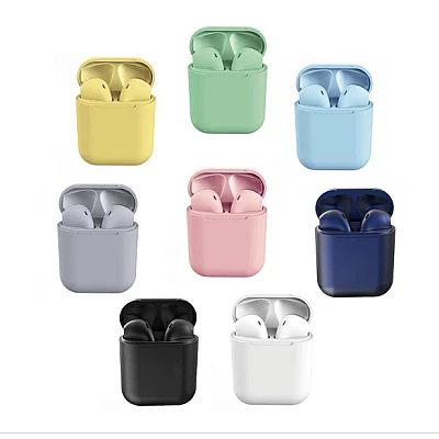 Casti Bluetooth Wireless i12 TWS Waterproof Touch Control 3D Sound colorate Casti Bluetooth Wireless i12 TWS Waterproof Touch Control 3D Sound colorate