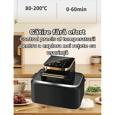 Friteuza Airfryer 3in1 capacitate 12L putere 1700W Digital Display Led Fara Ulei Touch Control 11 Programe Timer Friteuza Airfryer 3in1 capacitate 12L putere 1700W Digital Display Led Fara Ulei Touch Control 11 Programe Timer