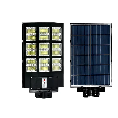 Lampa Solara Stradala TRIPLA cu Panou Solar Incorporat 9 CASETE Lampa Solara Stradala TRIPLA cu Panou Solar Incorporat 9 CASETE