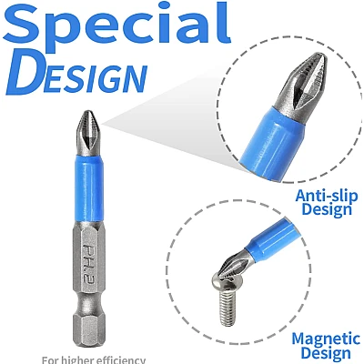 Set 10 Biti 50mm - Biti Surubelnita Magnetici S2 PH2