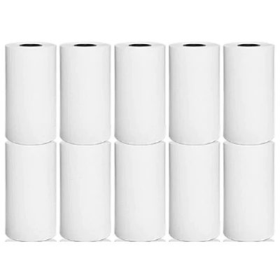 Set 10 role hartie termica pentru imprimanta termica sau casa de marcat 57x25mm