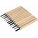 Set 12 mini dalti sculptura lemn lut și ceară cu maner de lemn Set 12 mini dalti sculptura lemn lut și ceară cu maner de lemn