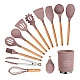 Set 13 Ustensile ROZ antiaderente de Bucatarie din silicon cu maner de Bambus calitate PREMIUM Set 13 Ustensile ROZ antiaderente de Bucatarie din silicon cu maner de Bambus calitate PREMIUM