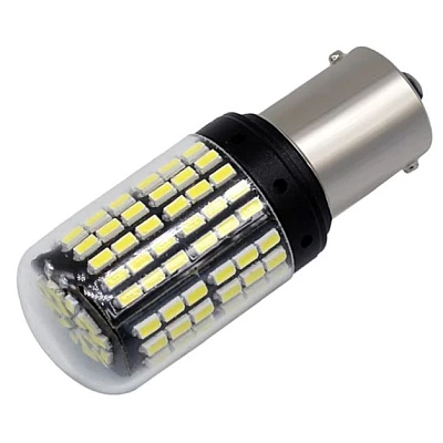 Set 2 Becuri LED pentru semnalizare culoare ALB soculu PY21W LED 1156 pentru 144 SMD Set 2 Becuri LED pentru semnalizare culoare ALB soculu PY21W LED 1156 pentru 144 SMD