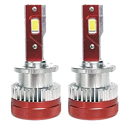Set 2 Becuri D2s X 20 Auto LED 10000k 110W/Set Canbus 5600LM Carcasa Rosie