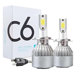 Set 2 LED-uri Auto C6-H4 cu doua faze putere 36W 3800 Lumeni