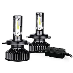 Set 2 Lampi LED V80 H4 auto canbus cu doua faze putere 200W temperatura 6000K