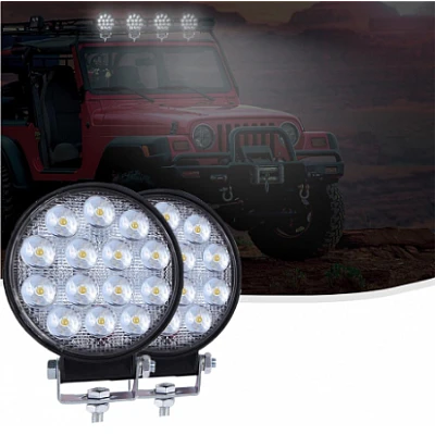 Set 2 Proiectoare LED Rotunde 14 LED uri 35mm 42W SLIM Set 2 Proiectoare LED Rotunde 14 LED uri 35mm 42W SLIM
