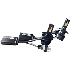 Set 2 becuri LED H4 V88s cu doua 2 faze 3 pini Canbus putere 380W lumina alb-rece 18 000 lumeni temperatura 6000k