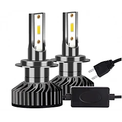 Set 2 becuri LED H7 F2 COB Canbus 100W lumina alb-rece 12.000 lumeni