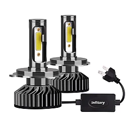 Set 2 becuri LED H4 auto cu doua faze F2 H4 putere 100W
